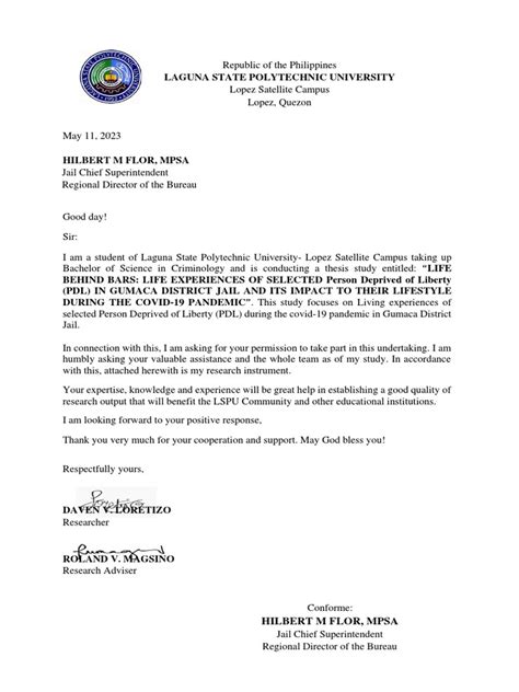 Request for Copy of the BJMP.
